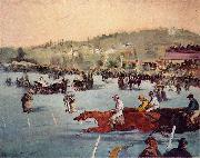Edouard Manet Rennen im Bois de Boulogne painting